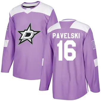 Men's Joe Pavelski Dallas Stars Fights Cancer Practice Jersey - Purple Authentic